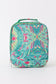 Green lily print lunch box