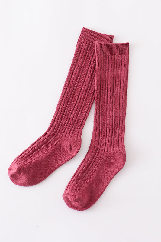 Rose knit knee high sock