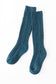 Teal knit knee high sock