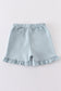 Blue basic ruffle shorts