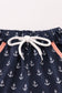Coral sailboat applique shorts set