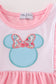Pink floral character applique ruffle dress