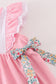 Pink floral character applique ruffle dress