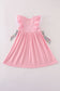 Pink floral character applique ruffle dress