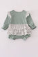 Sage turkey french knot ruffle bubble