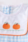 Blue plaid pumpkin embroidery boy set