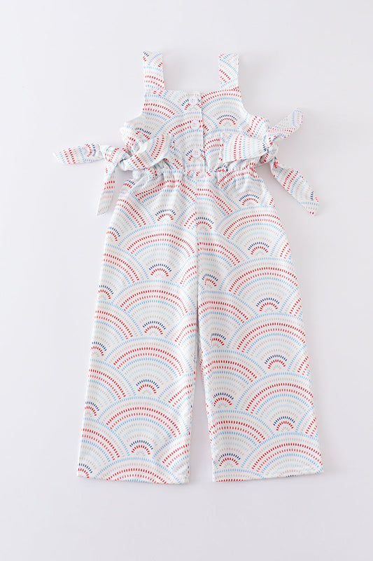 Rainbow print girl jumpsuit