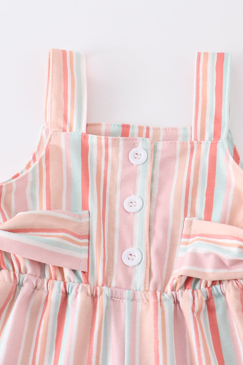 Multicolored stripe girl jumpsuit