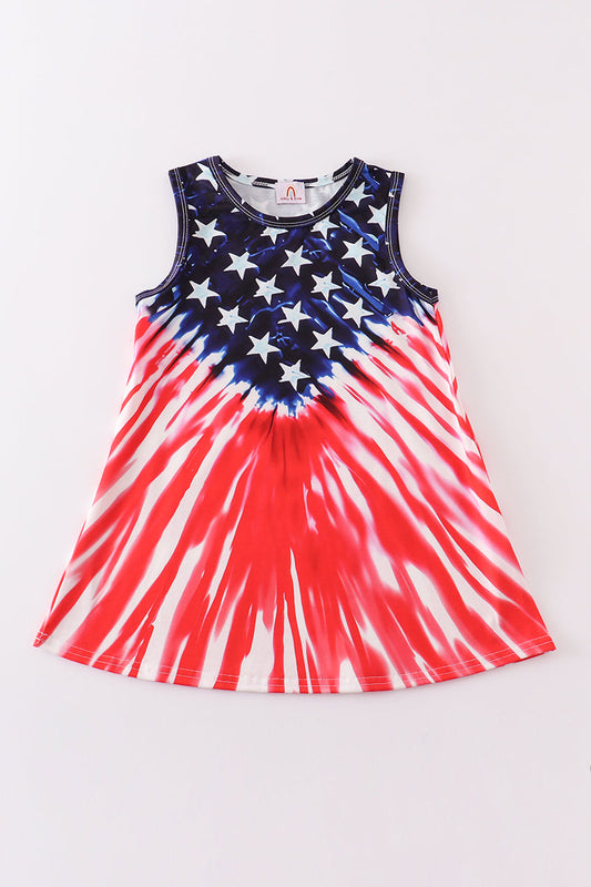 Patriotic flag print dress