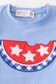 Patriotic star print watermelon applique boy set