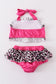 Pink barbie print leopard 2pc girl swimsuit