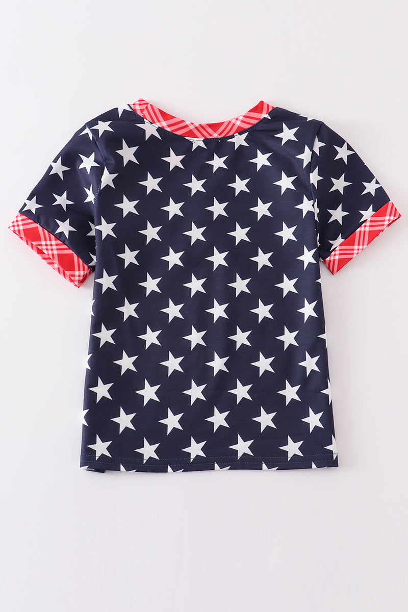 Patriotic star print boy top