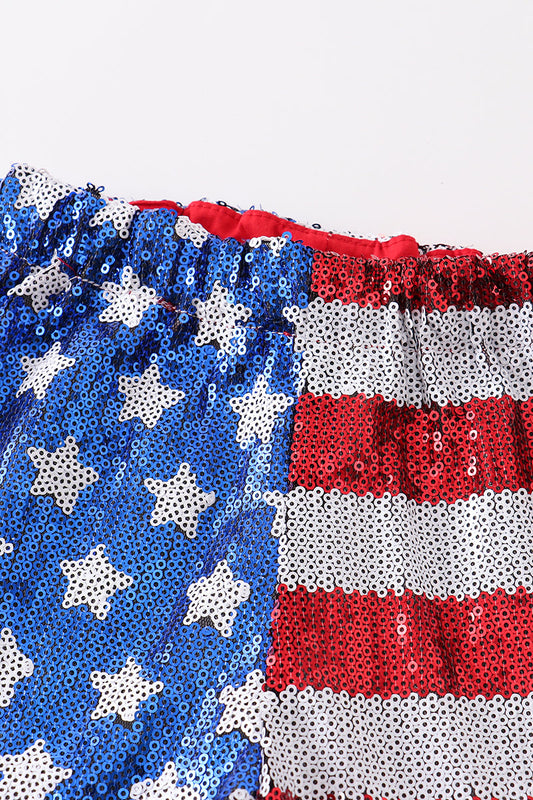 Patriotic sequin woman shorts