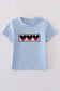 Blue character french knot top