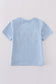 Blue character french knot top