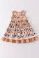 Brown cow print girl dress