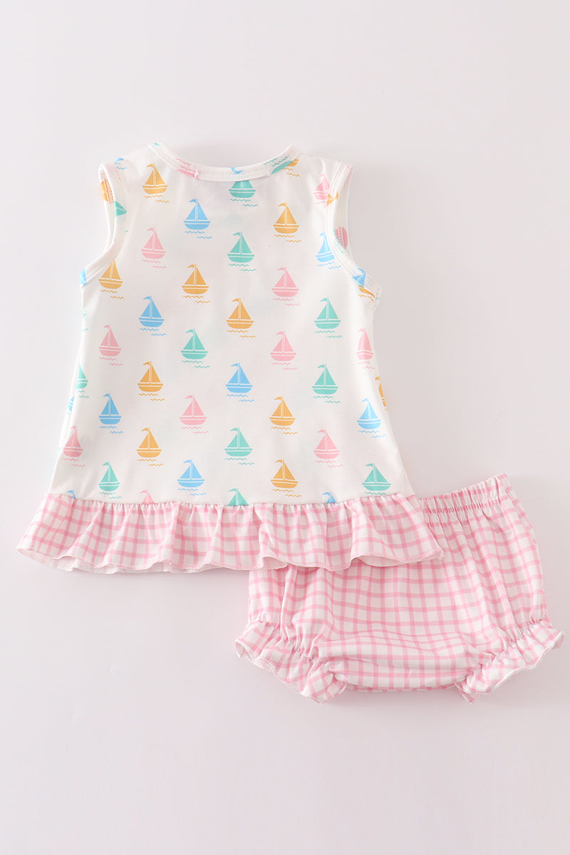 Sailboat baby girl set