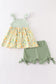 Yellow floral ruffle set