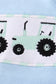 Blue tractor embroidery boy bubble