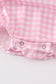 Pink tractor embroidery plaid girl bubble