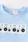 Blue tractor embroidery boy set
