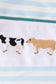 Blue stripe cow embroidery dress