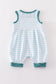 Blue stripe cow embroidery boy bubble