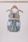 Floral puppy embroidery ruffle bubble