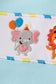 Blue animals birthday embroidery boy set