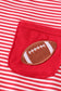 Red stripe football embroidery top