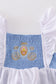 Blue Cinderella smocked girl bubble