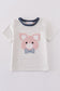Pig applique boy top