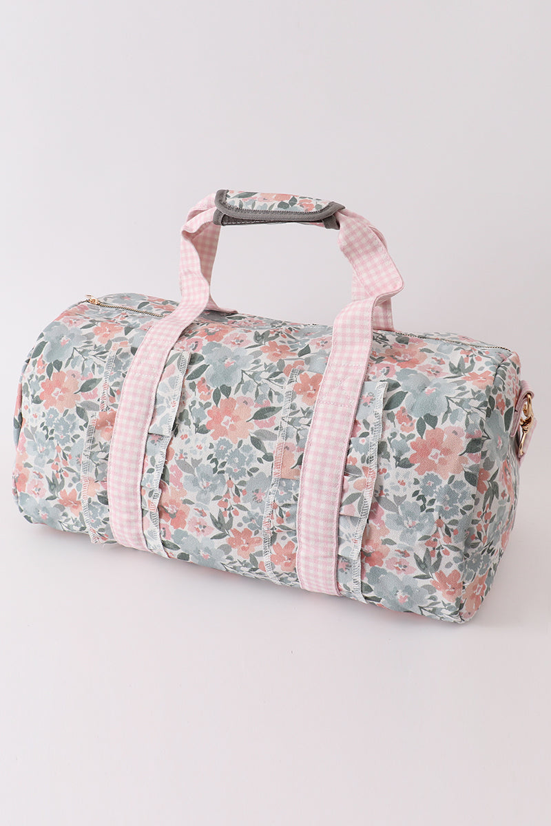 Pink floral travel bag