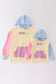 Color blocked character french knot mom & me hoodie top