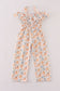 Orange pumpkin print girl jumpsuit