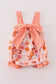 Pumpkin floral print bow girl bubble