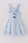 Blue active sporty ruffle tennis dress