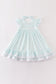 Blue stripe ruffle dress