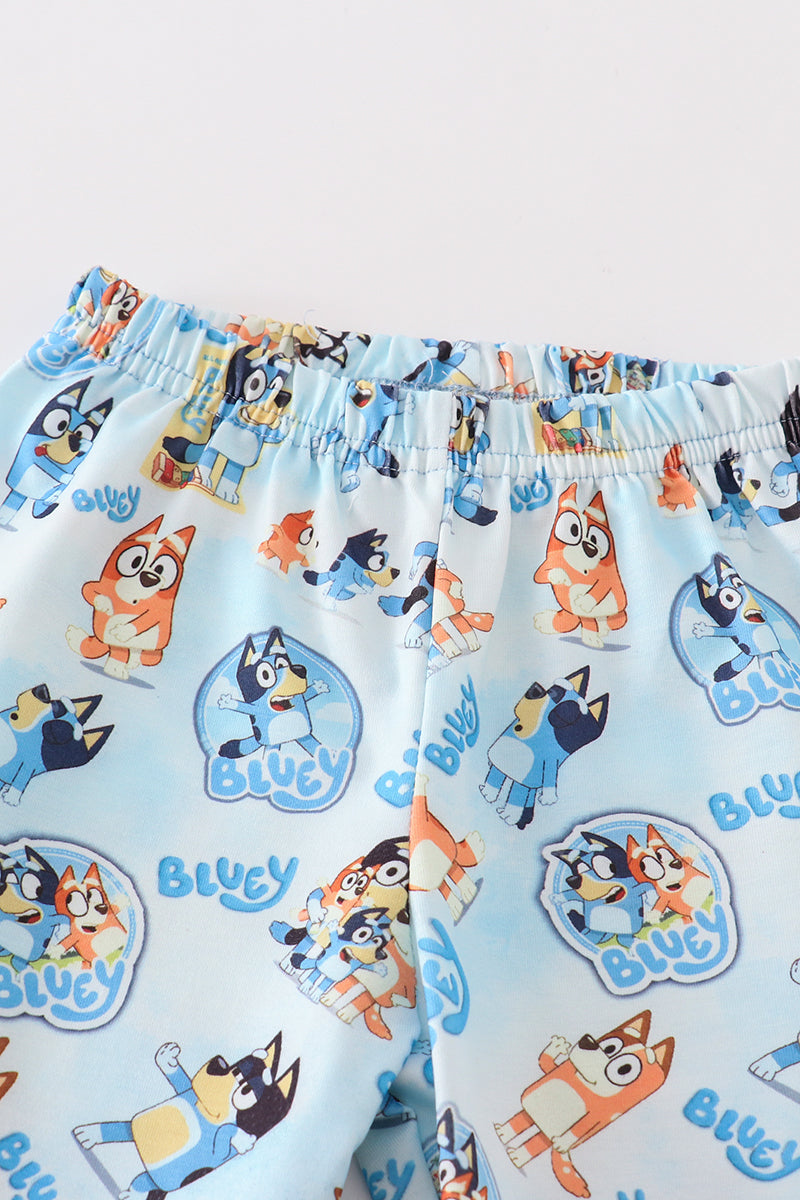 Blue character girl pajamas set