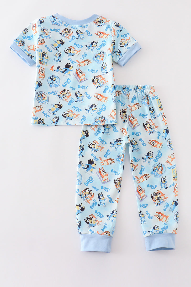 Blue character boy pajamas set