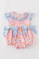 Pink character print ruffle girl bubble