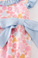 Pink character print ruffle girl bubble