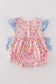 Pink character print ruffle girl bubble