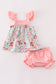 Pink floral print baby set