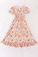 Orange pumpkin print mom dress