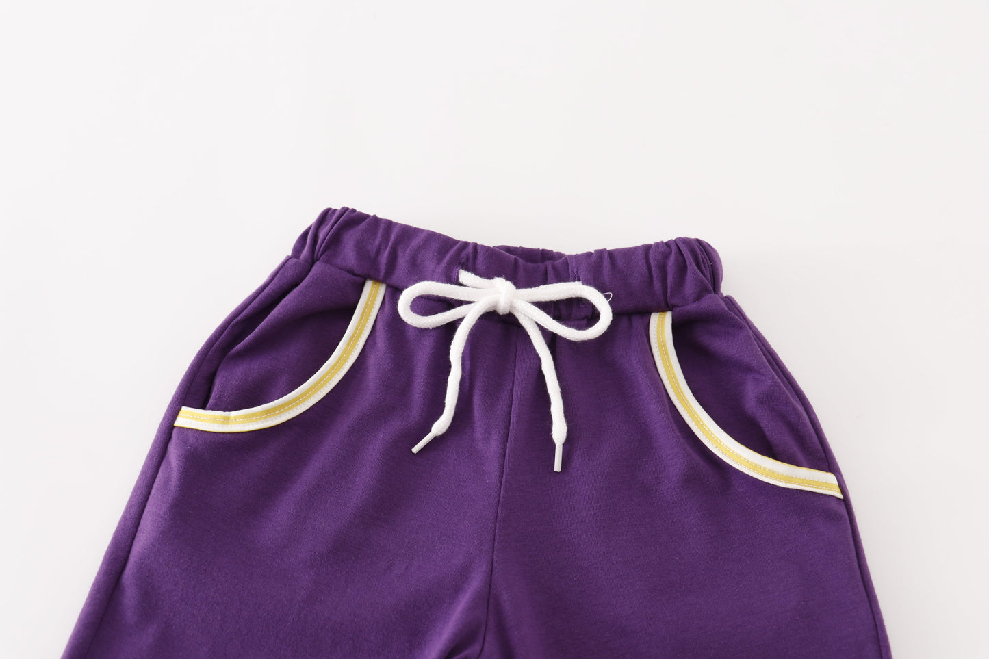 Purple gold GEAUX embroidery boy set