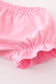 Pink bow print ruffle baby bloomers set