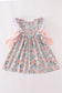 Floral bow pumpkin applique dress