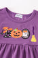 Purple halloween pumpkin BOO applique girl set