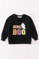 Black halloween MOM&GIRL BOO chenille patch top